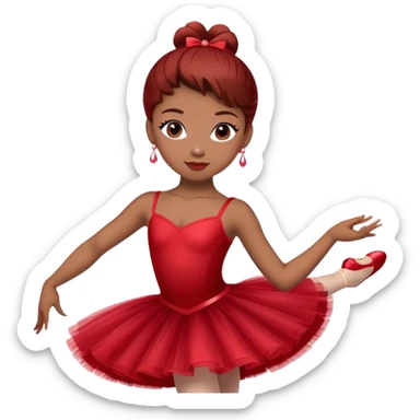 ballet dancer in cherry red dress, ballerina in red tutu sticker