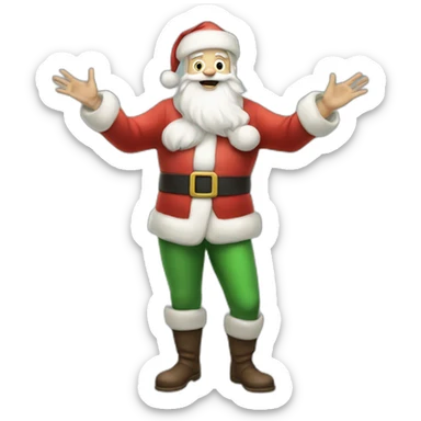 Full height Actively gesturing with hands pale skin Santa Claus sticker