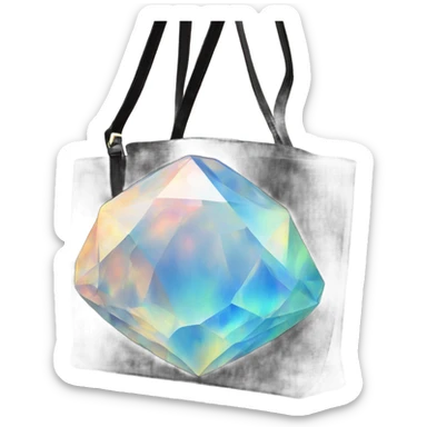 opal Crystal gemstone tote handbag sticker