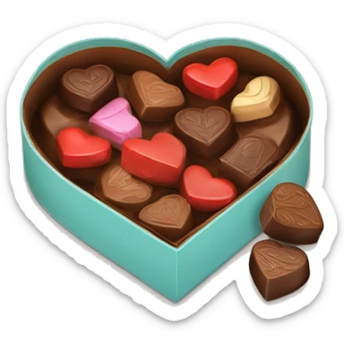 Heart box of chocolates sticker