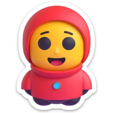 Among Us crewmate character, 3D emoji style, no text sticker