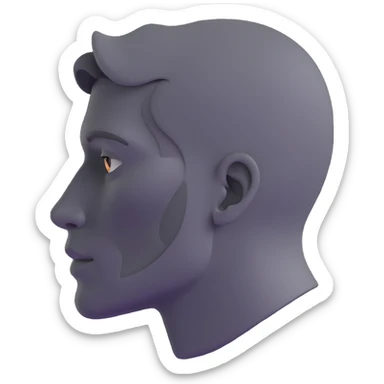 gray human profile side view of face sticker