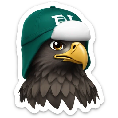 a eagle wearing a philadelphia eagles hat sticker