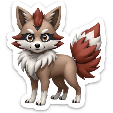  Zigzagoon-Lycanroc-Hybrid (Full body) sticker