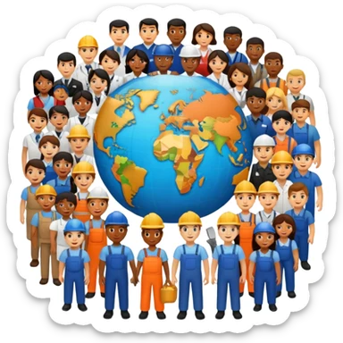 The World of Labor May sticker