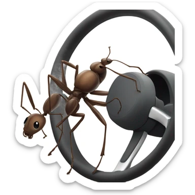 Ant on a steering wheel  sticker