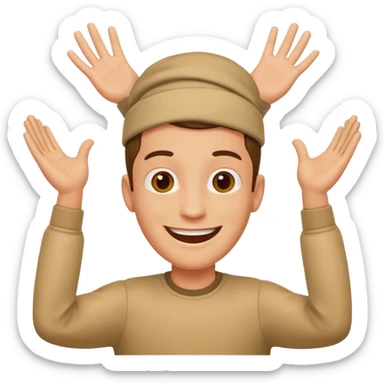 gleeful guy with hands above head sticker