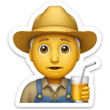 a yellow face default emoji which looks like a farmer with drunk eyes sticker
