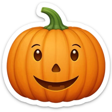 Cute Pumpkin with blush nd cute face like a doodle sticker