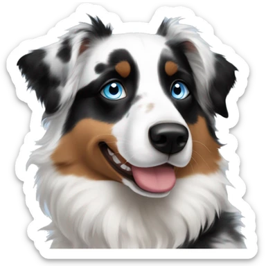 Double Merle Australian shepherd blue eyes and black eyeshadow sticker