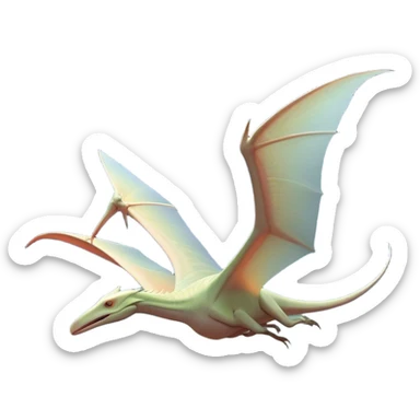 Beautiful and Majestic Pterodactyl Portrait Emoji, Head and body rendered in serene repose with a gentle, content smile, showcasing a slender, aerodynamic form with expansive wings gently folded and eyes softly closed in tranquil slumber, Simplified yet exquisitely endearing features, highly detailed, glowing with a soft, drowsy celestial light, high shine, relaxed and utterly majestic, stylized with an air of timeless aerial splendor, soft glowing outline, capturing the essence of a beautiful and majestic Pterodactyl that embodies the pure grace of prehistoric flight! sticker