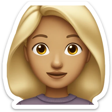 Blonde girl with brown eyes and tan skin tone  sticker