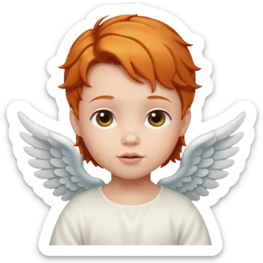 Make a baby angel emoji of just the face and have a piece of ginger hair like this: 👼🏻 sticker