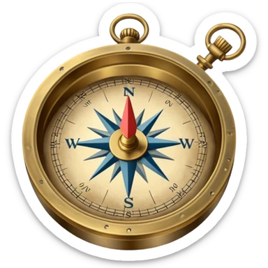 Compass pointing north west sticker
