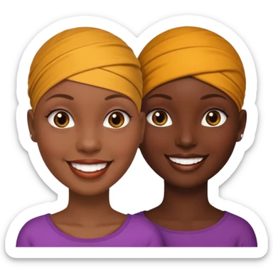 Ma meilleur amie africaine et moi (femme) africaine tous deux cheveux rasé sticker