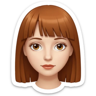 White women with a brown fringe sticker