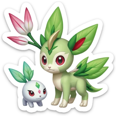 Meloetta-Shaymin-Celebi-Zekrom-Gatomon-Pteromon-hybrid sticker
