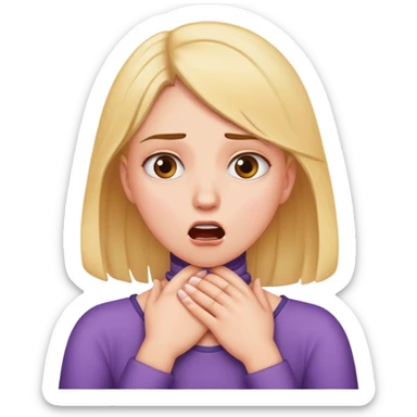girl acting like she’s  choking herself  sticker