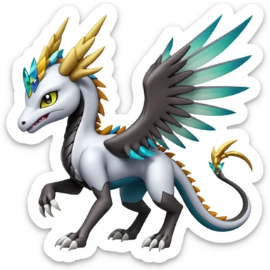 Meloetta-MLP-Wargreymon-Dutch-Angel-Dragon-Silvally-Kyurem-Trico-Pokémon-Digimon-Fakémon-fusion-hybrid-creature sticker