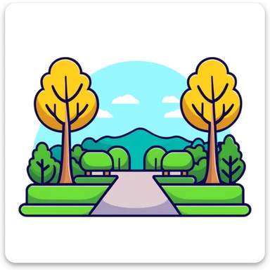 retro 1930s scene with anthropomorphised animals in t-shirts and shorts walking together in a park, black and white sticker