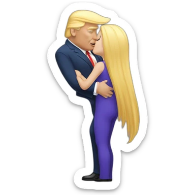 trump kissing his daughter, positivity, inclusiveness sticker