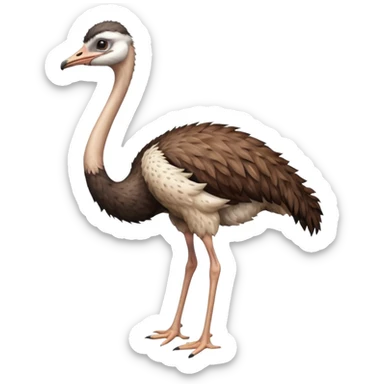 High resolution of   realistic full body ostrich without distorted , no extra hybrid sticker