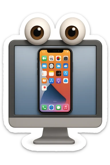 emoji 3d stile iphone di schermo pc con occhi 3d sticker