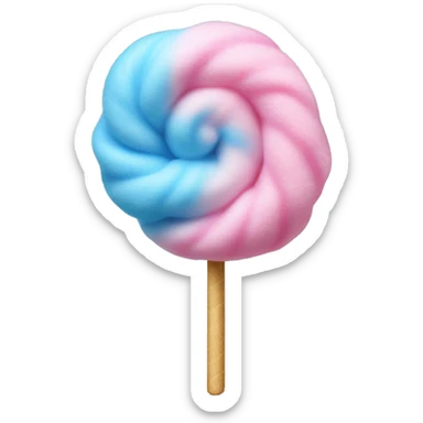 Pink and blue swirled cotton candy sticker