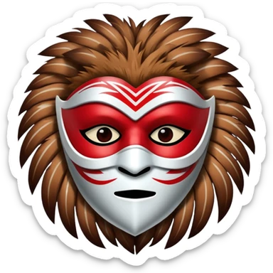 Hilichurl (from Genshin Impact) (half body) (with a white mask with red tribal markings on it)  sticker