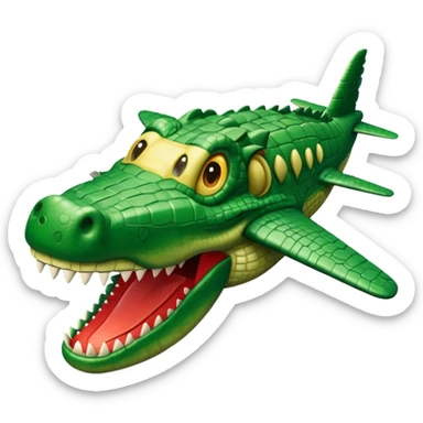 Un avion con cabina de cara de cocodrilo sticker