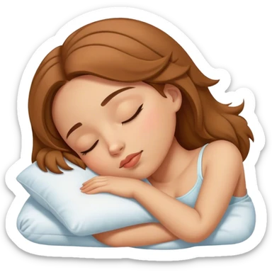 Chica morena acostada durmiendo  sticker