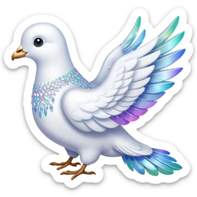 White Sparkly Dove sticker