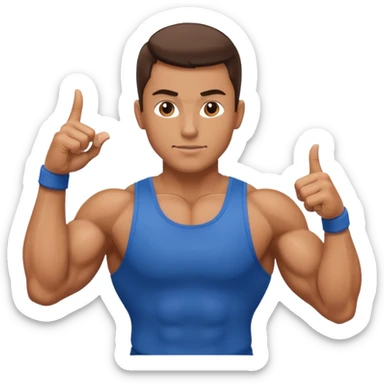 Gym trainer pointing at the camera sticker