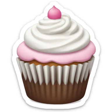 Cupcake with white icing and light pink sprinkles  sticker