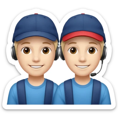 Make me a twins wearing a cap while listening to a song twin is 👯‍♀️ sticker