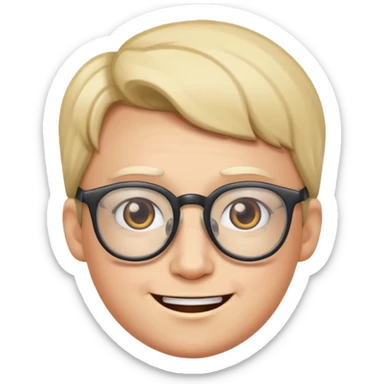 pleading face and smiling face with glasses sticker