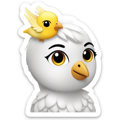 white coquette girl whith a cockatiel sticker