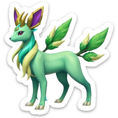 Suicune-Meganium-Leafeon-Virizion-fusion (full body) sticker