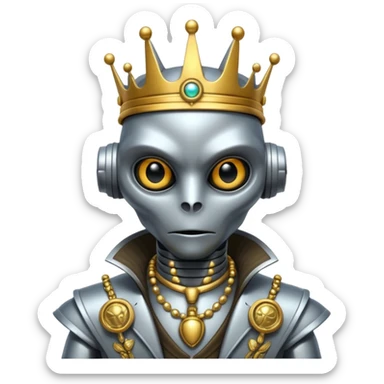 alien king robot mix with ancient animals gangster sticker