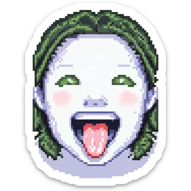 smiling with tongue sticking out
add the words  I’m talking bout innatt  sticker