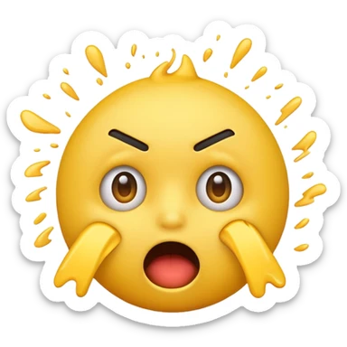 Make a normal classic yellow emoji that’s crashing sticker