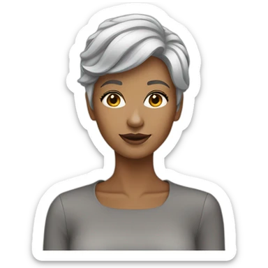 young grey-haired fashionable woman sticker