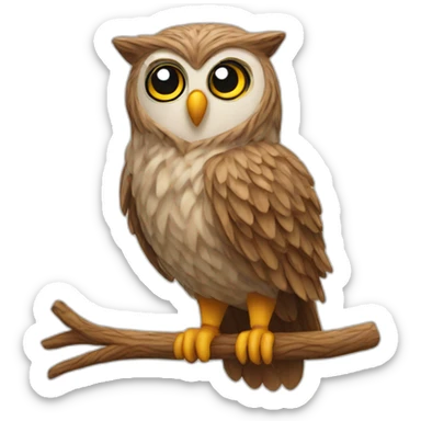 Owl with wooll sticker