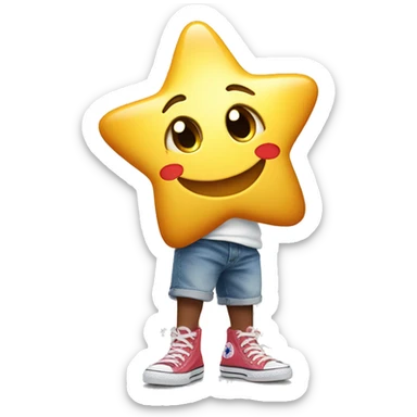 Cute smiling star wearing converse sticker