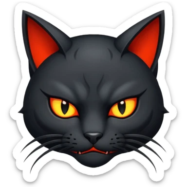 Hell cat symbol sticker