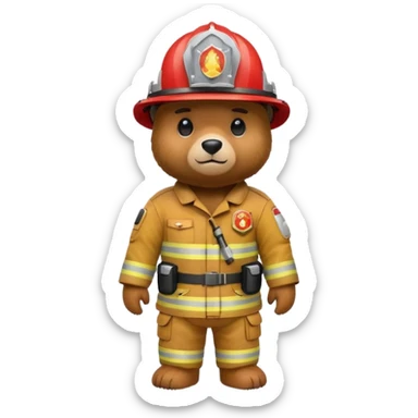 Fire fighter bear sticker