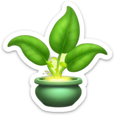 plant in a divine pot pulsing with energy sticker