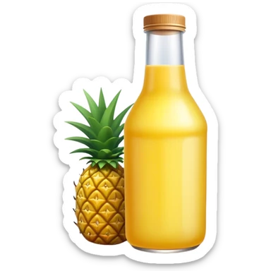 Bottle pineapple juice sticker