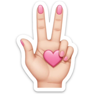 One hand crossing index finger over thumb like the Kpop finger heart sticker