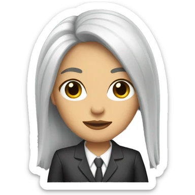 Female defense attorney with long black hair sticker